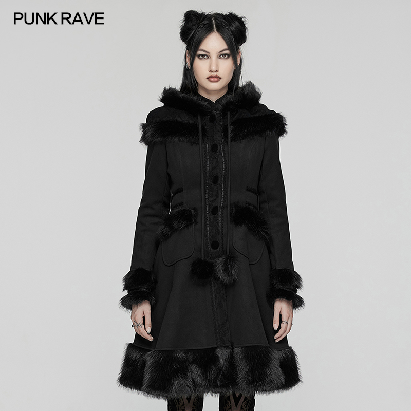 复古披肩带帽式呢料大衣LY-045