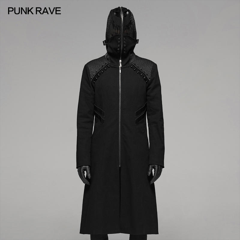 半透明眼罩拉链全封闭帽朋克外套WY-1085XCM