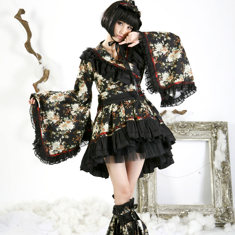 洛丽塔Lolita六件套甜美印花和服套装WLQ-001LQF